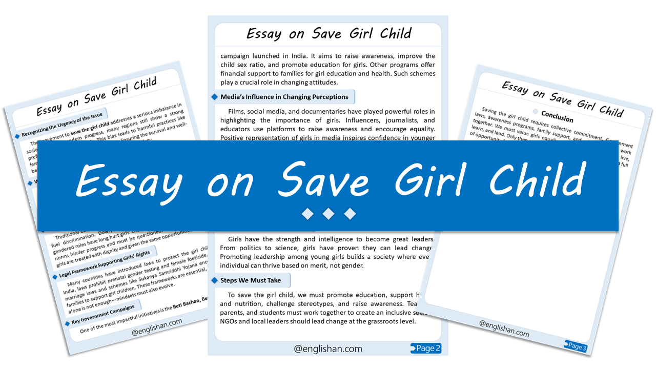 Save Girl Child Essay – 10 Lines, 250 Words, and 500 Words