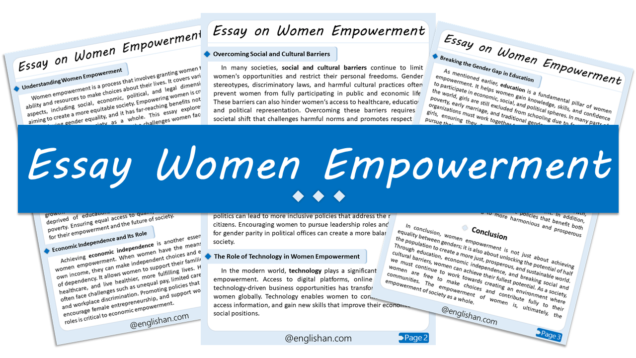Women Empowerment Essay – 10 Lines, 250 Words, and 500 Words