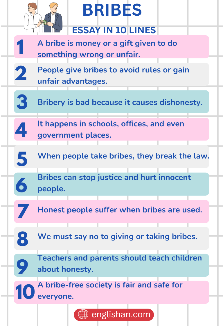 Bribes Essay in 10 Lines