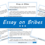 Bribes Essay – 10 Lines, 250 Words, and 500 Words