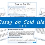 Cold War Essay – 10 Lines, 250 Words, and 500 Words