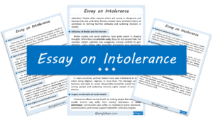 Intolerance Essay – 10 Lines, 250 Words, and 500 Words