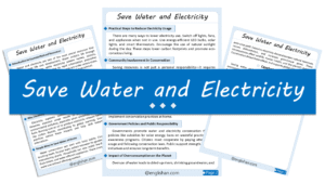 Save Water and Electricity Essay – 10 Lines, 250 Words, and 500 Words
