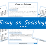 Sociology Essay – 10 Lines, 250 Words, and 500 Words