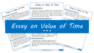 Value of Time Essay – 10 Lines, 250 Words, and 500 Words