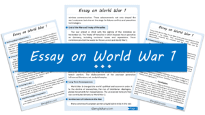 World War 1 Essay – 10 Lines, 250 Words, and 500 Words