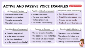 Active and passive voice examples in English with sentence