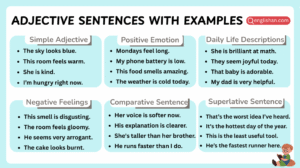 50 adjective sentences in English with real examples