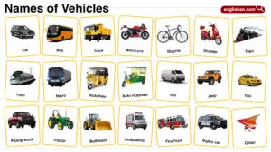 Names of Vehicles in English with their Pictures