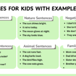 Sentences for kids in English with grouped example sentences