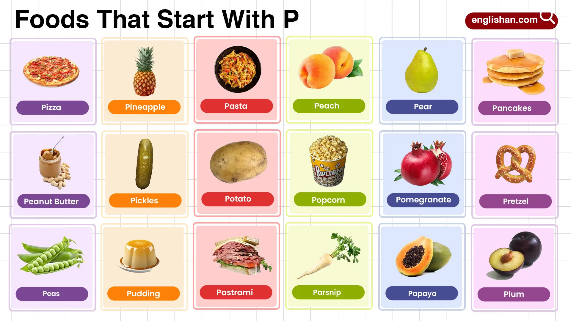Foods That Start With P In English With Pictures