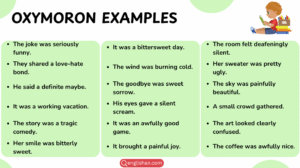 List of oxymoron examples in sentences for English learners