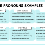 List of relative pronouns examples in English sentences