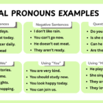 List of personal pronouns examples in sentences for English