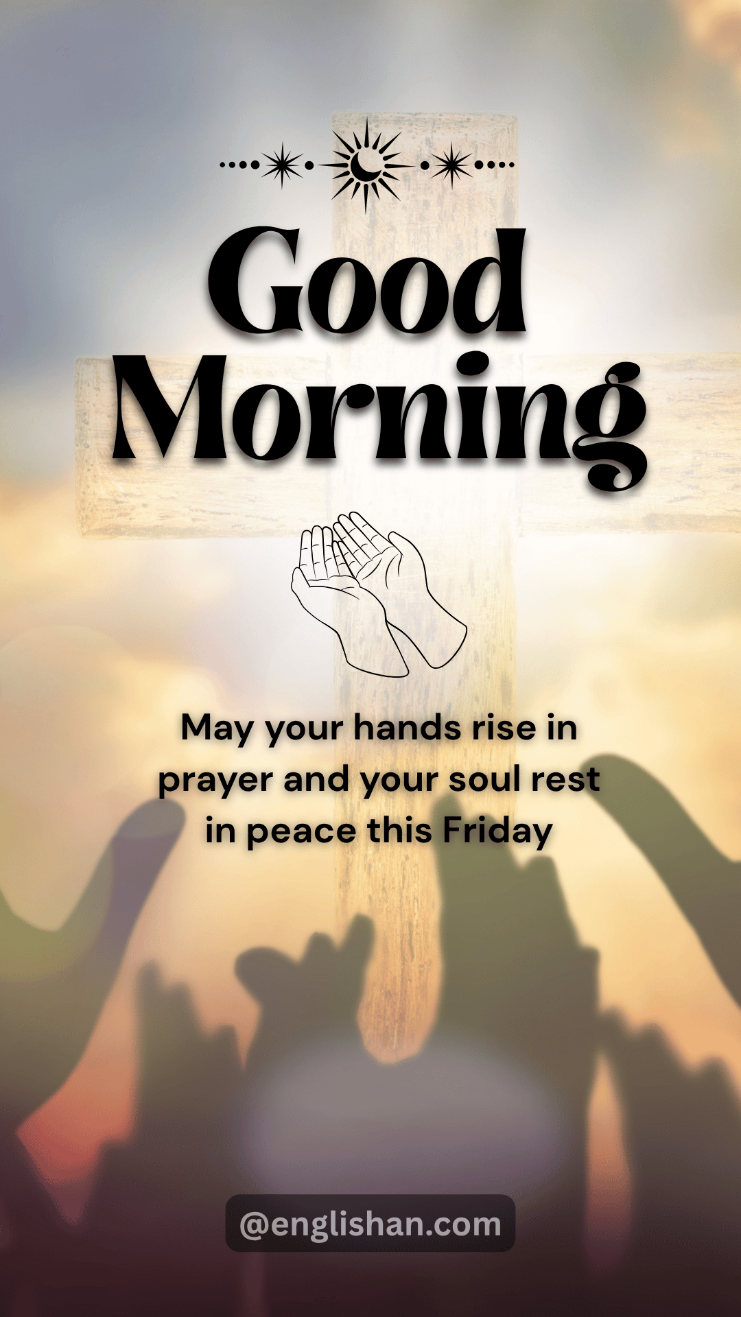 Islamic Friday Good Morning Blessings with mosque silhouette.