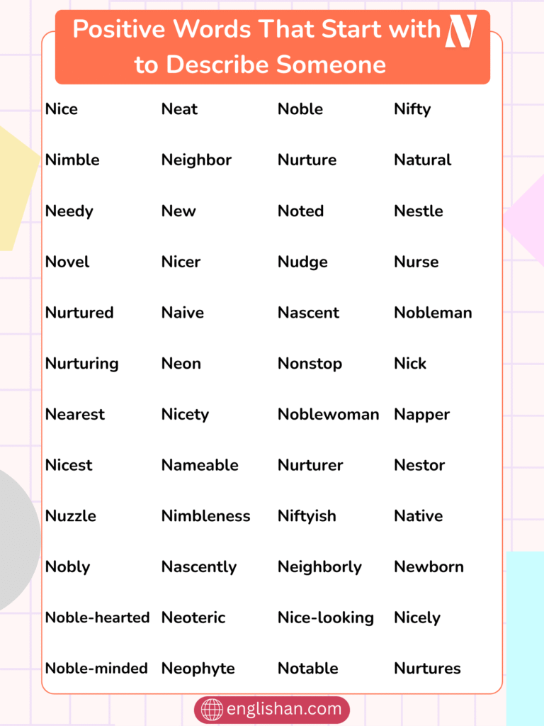 Positive words that start with N to describe someone