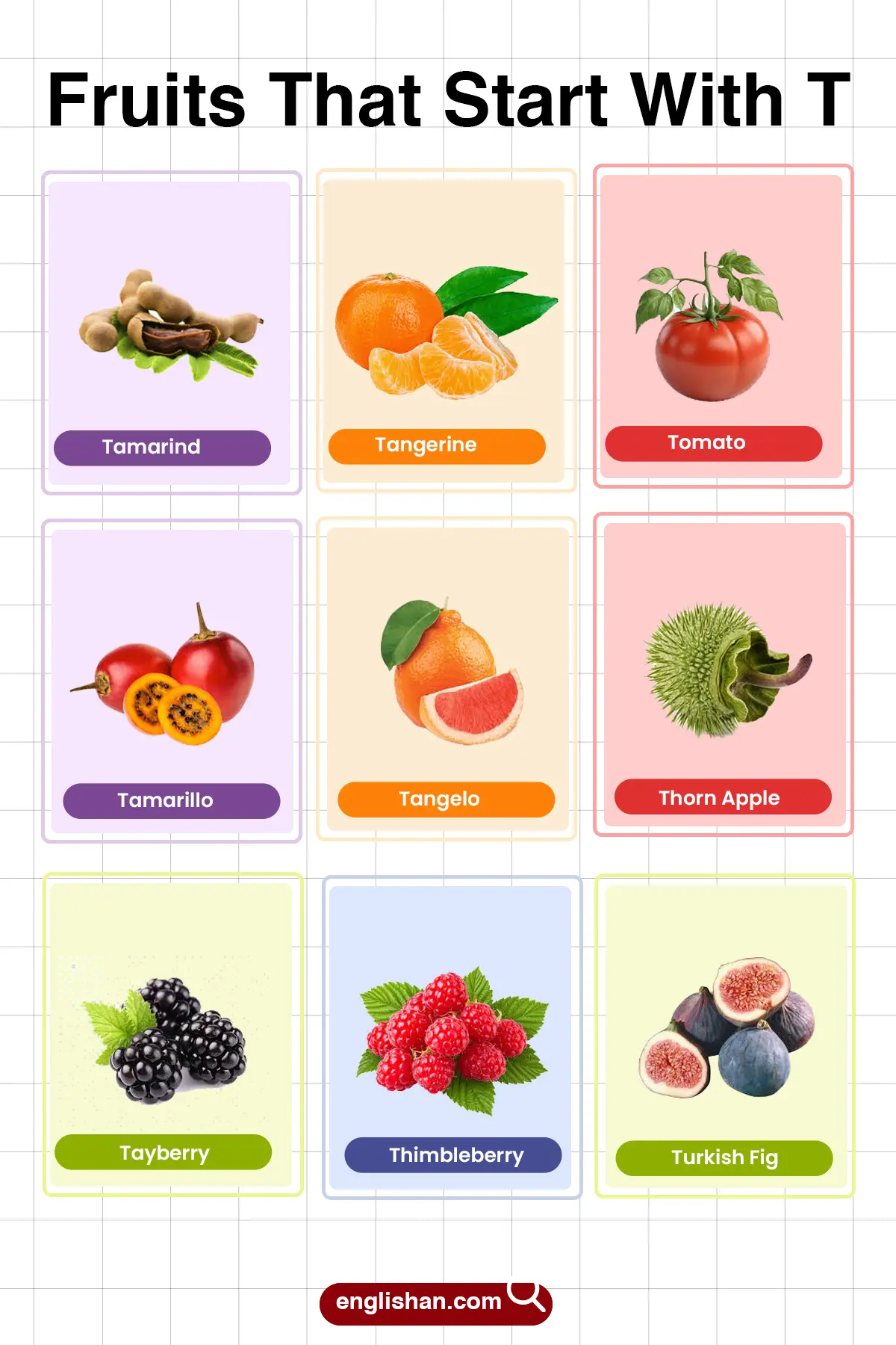 List of fruits that start with T including tropical, citrus, berry