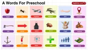 List of Preschool Words That Start With Letter A