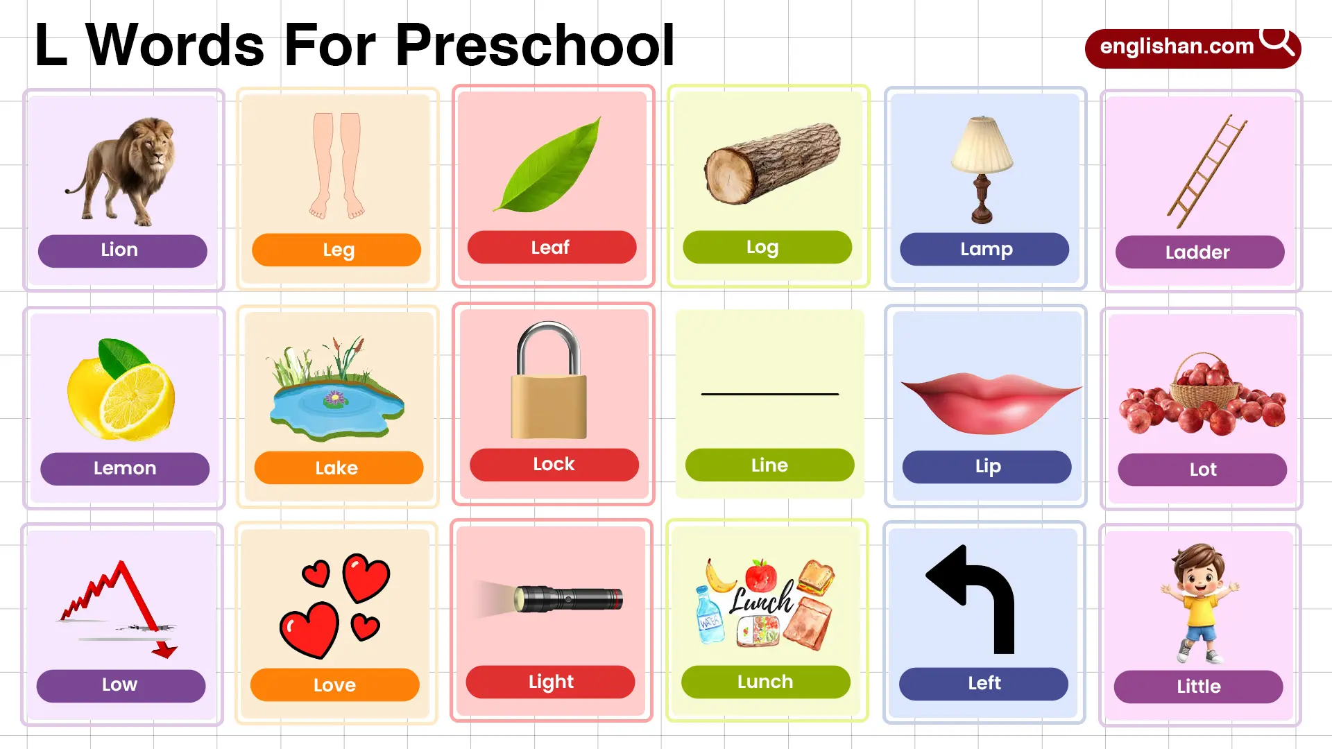 List of Preschool Words That Start With Letter L