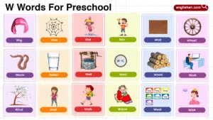 List of Preschool Words That Start With Letter W
