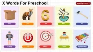List of Preschool Words That Start With Letter X