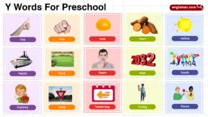 List of Preschool Words That Start With Letter Y