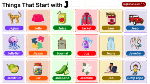 Things that start with J including foods, animals, and objects