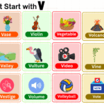 list of words that start with V for animals and objects