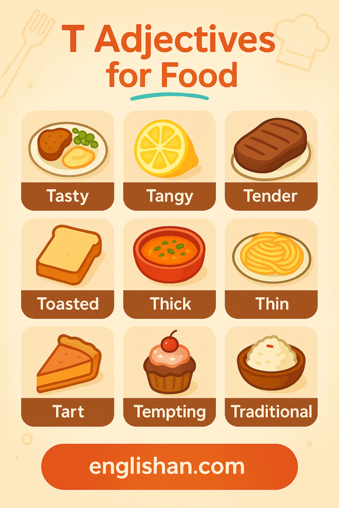 Food Adjectives with Letter T