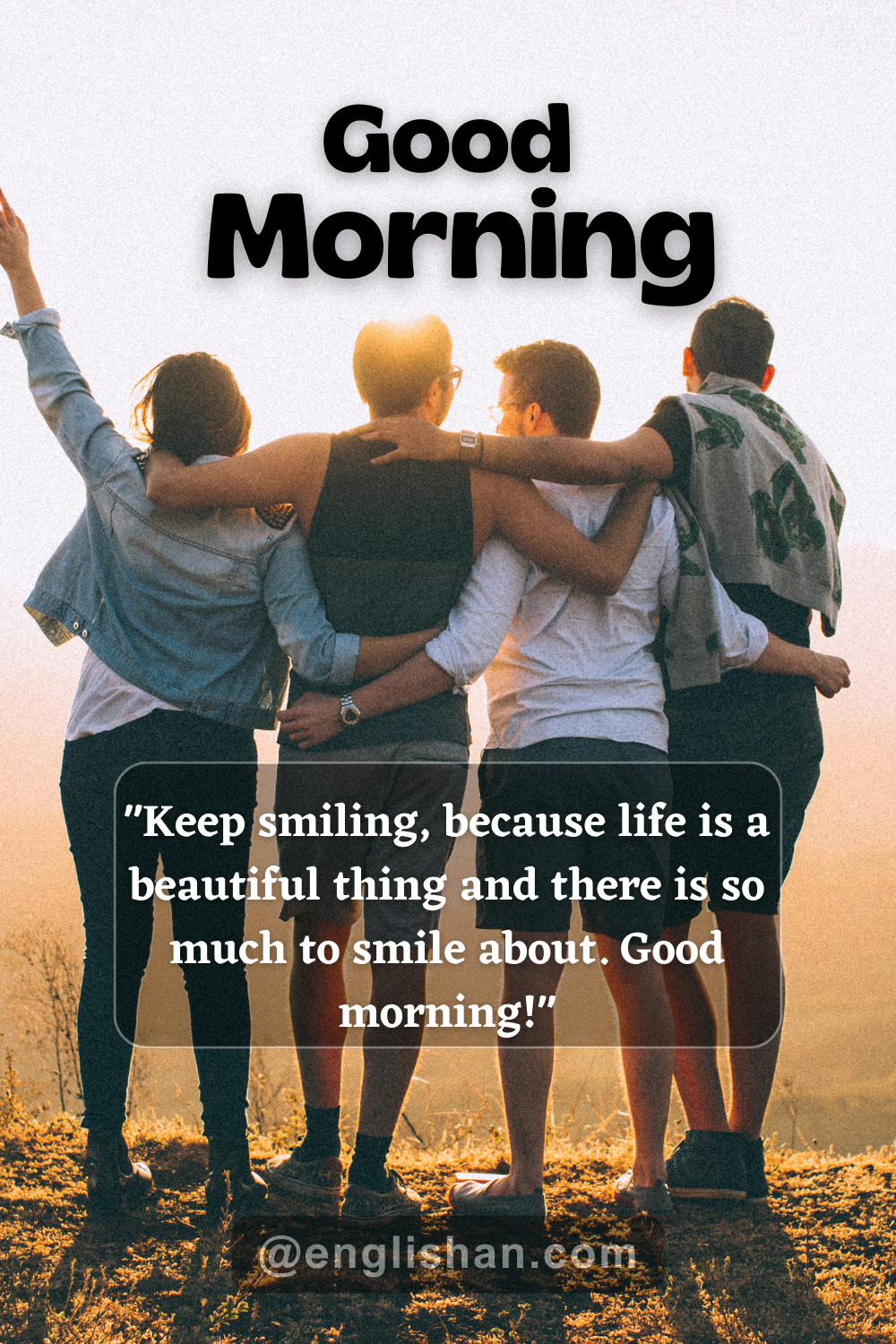 Funny good morning friends message with coffee