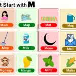 Things that start with M including foods, animals, and objects vocabulary list