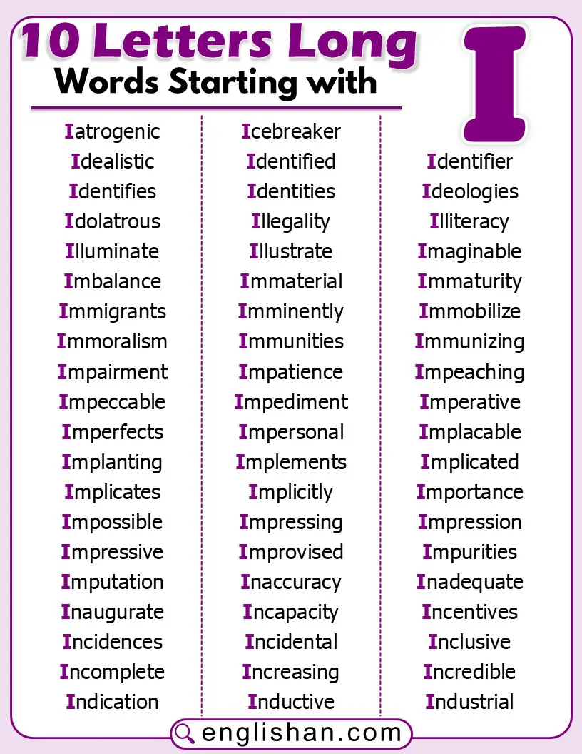 10-letter words starting with I