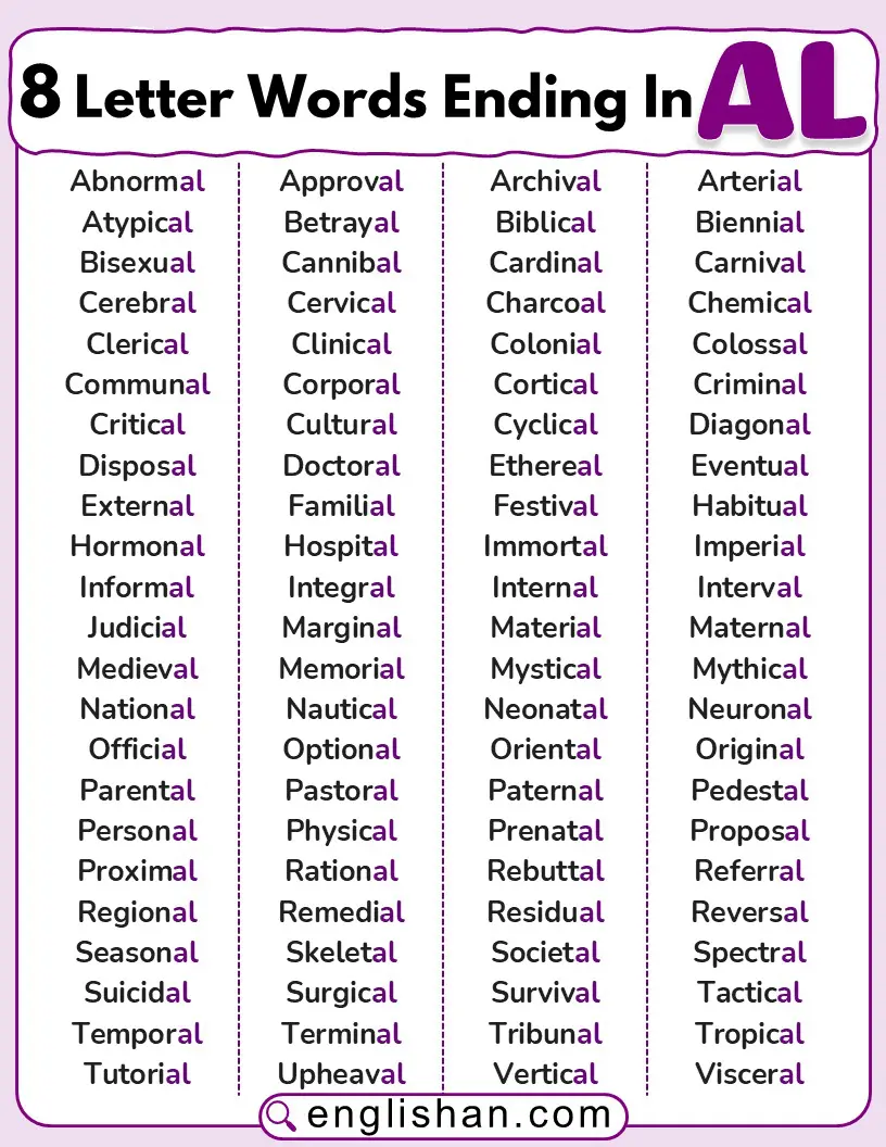 List of 8 letter words ending in ist