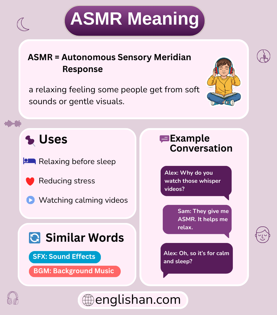 ASMR mentioned in a message reply during online chat