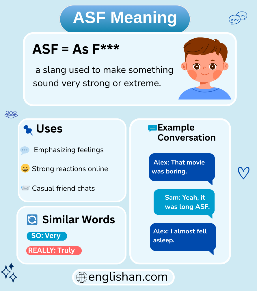 ASF meaning in text messages and online chat