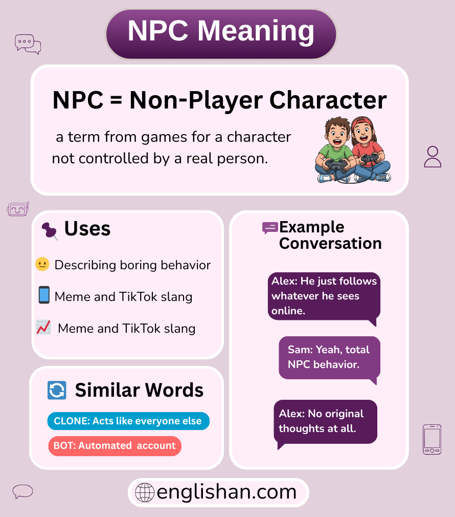 NPC meaning in text messages and online chat