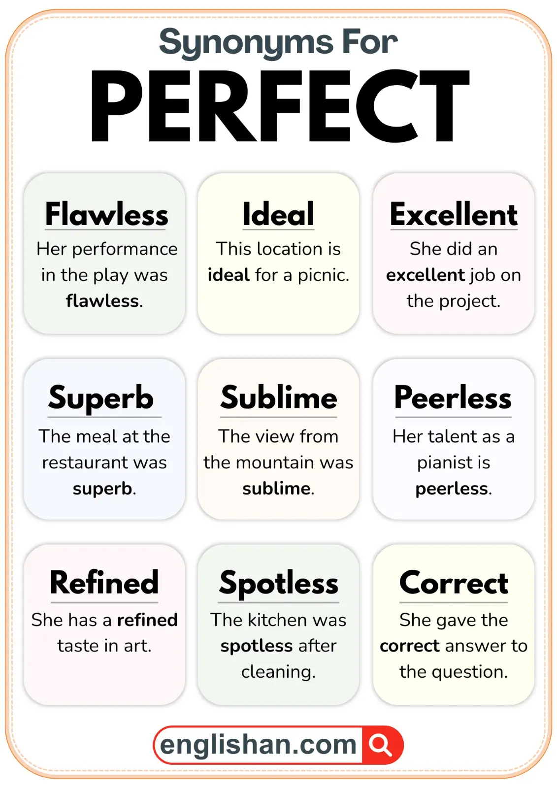 Synonyms for perfect with example sentences