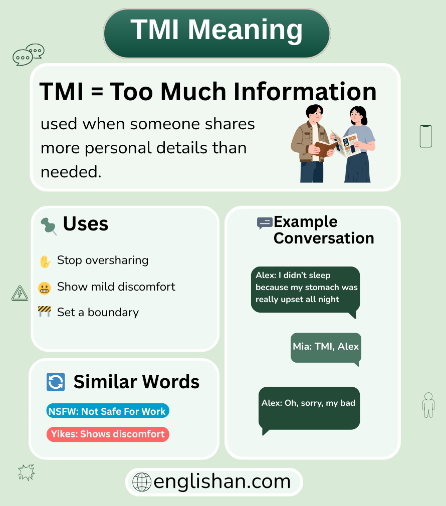 TMI meaning in text messages and online chat