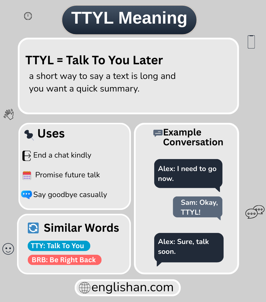 TTYL meaning in text messages and online chat