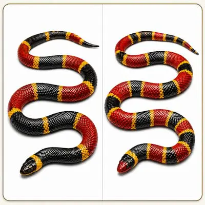 Coral snake and mimic