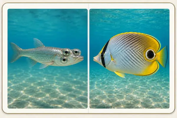 Four-eyed fish and butterflyfish