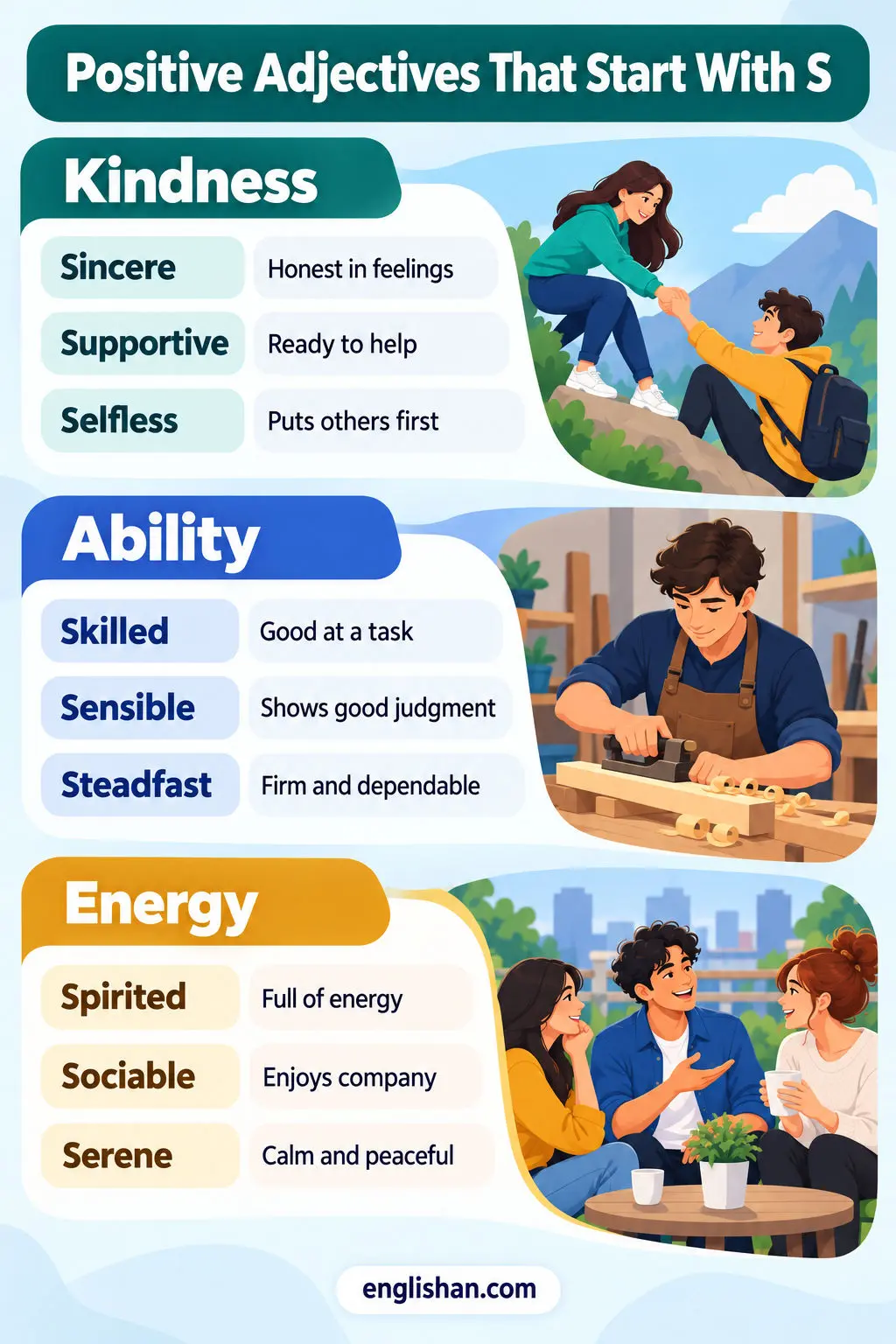 Positive Adjectives That Start With S
