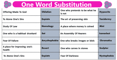 One Word Substitution Pdf 2021 – Use it Instead of Complete Sentence
