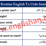 Daily Routine English To Urdu Sentences