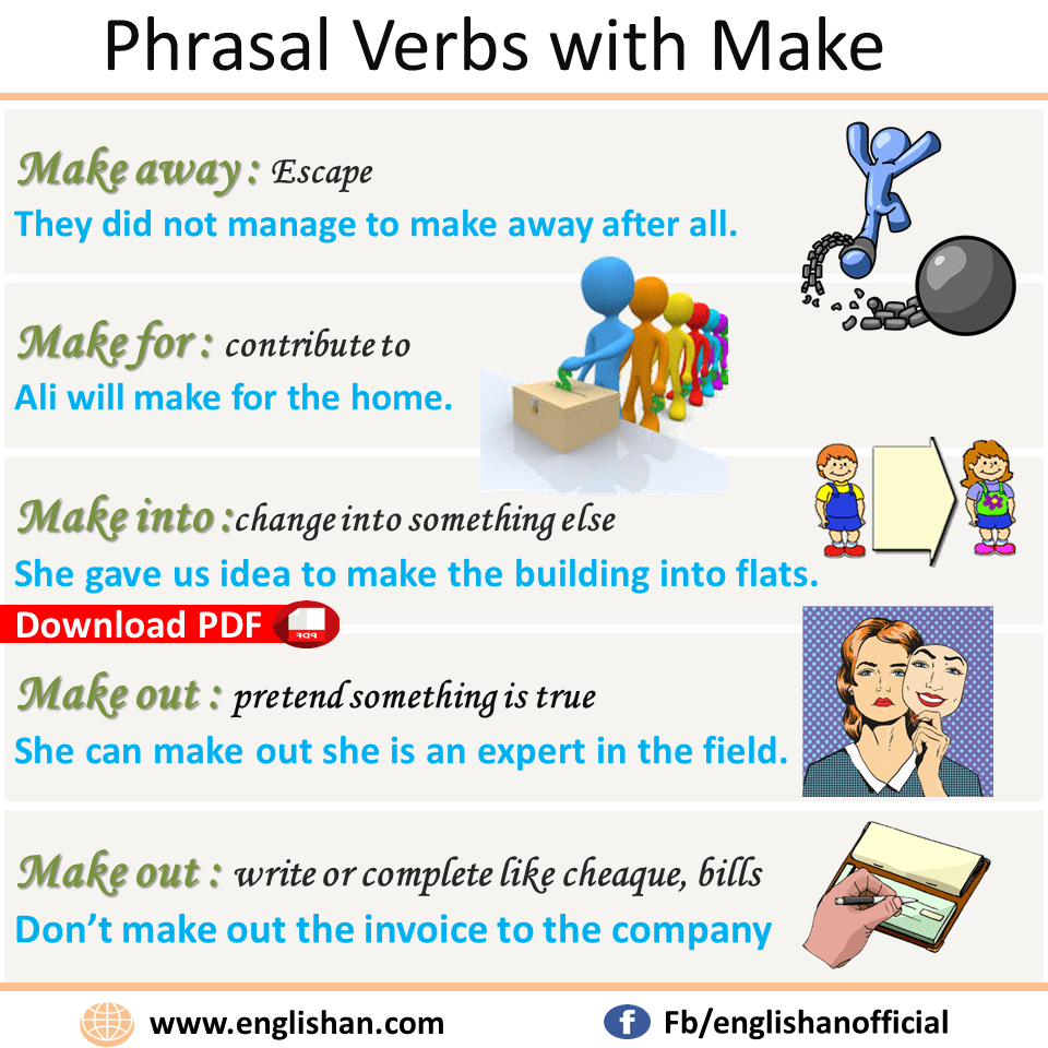 Phrasal verbs with away. Phrasal verbs with meanings. Phrasal verbs with examples. Phrasal adverbs.