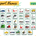 Transport Names Vocabulary in English with Pictures