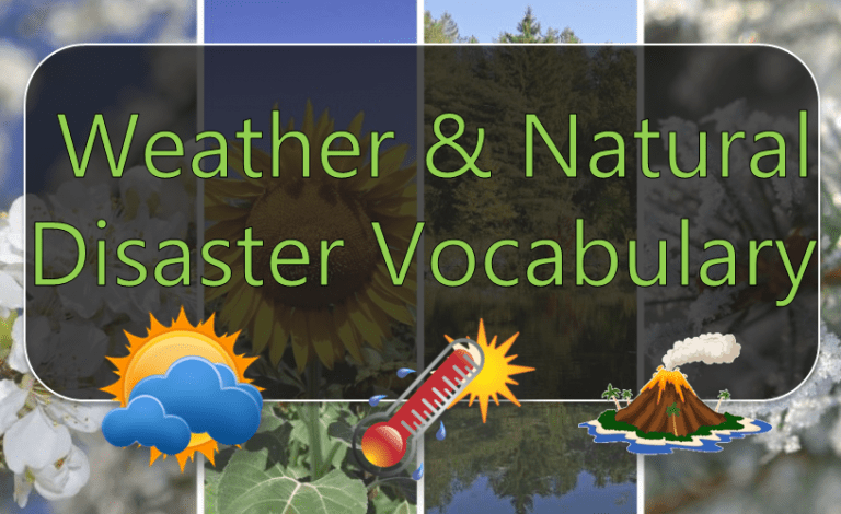 Weather And Natural Disaster Vocabulary With Pictures