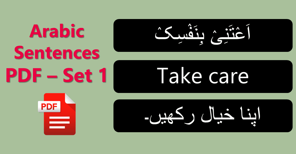 English Sentences of Daily Use with Urdu Arabic & with PDF - SET 1