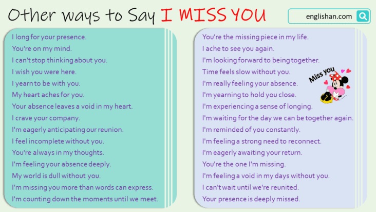 Other ways to say I miss you