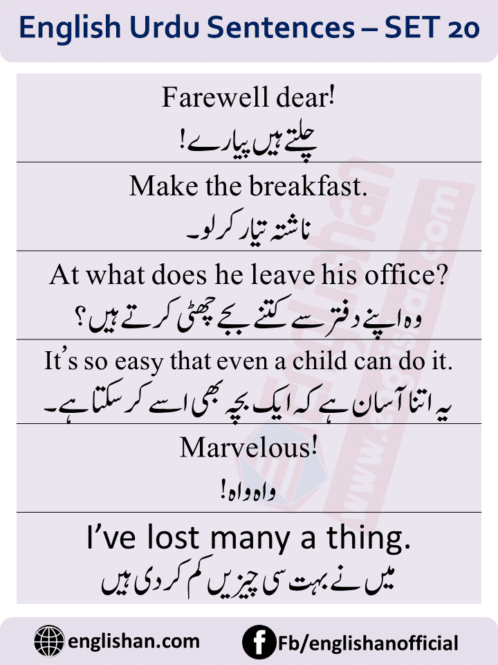 Translate Urdu sentences into English with PDF File